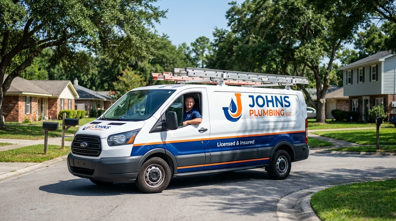 Johns Plumbing LLC service van in Statesboro, GA