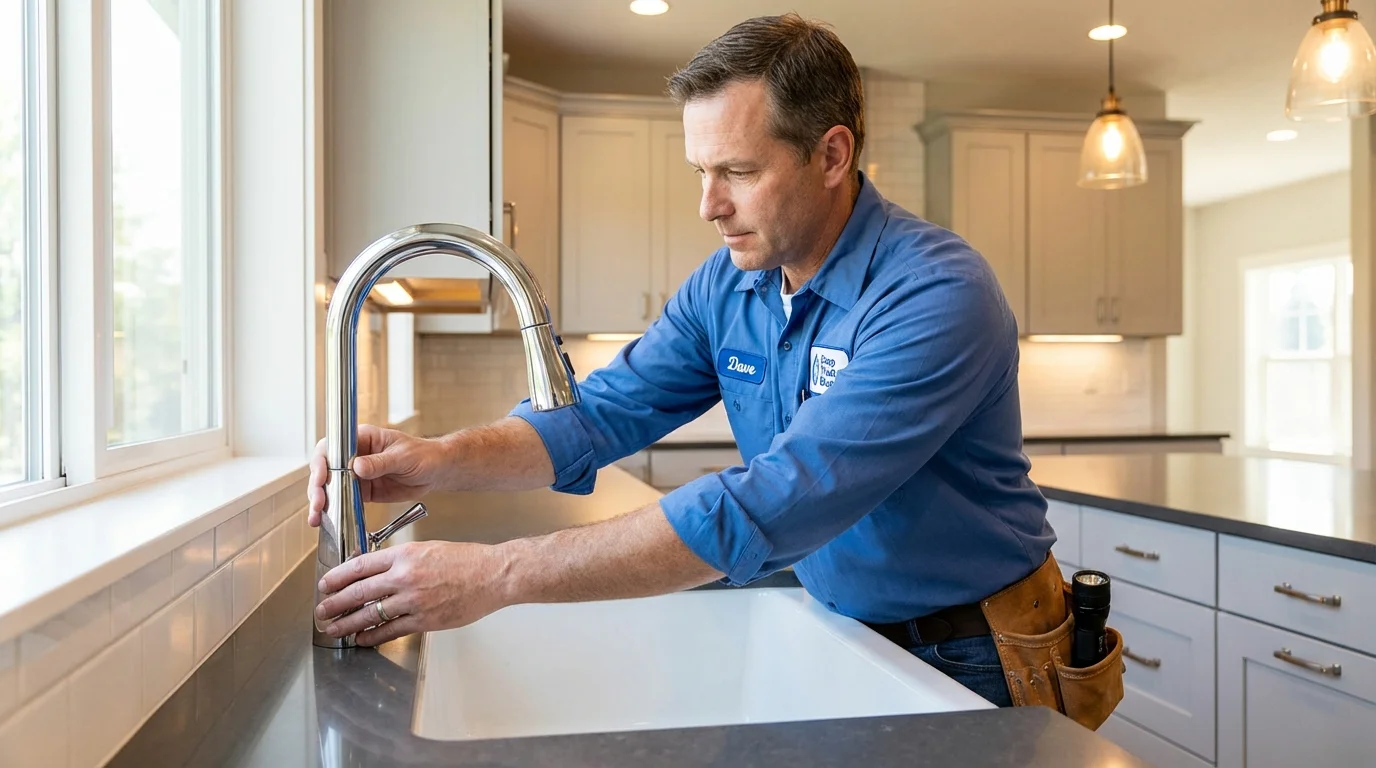 Kitchen faucet installation by Johns Plumbing LLC in Statesboro